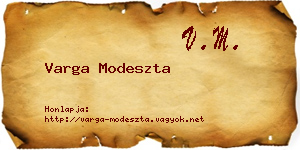 Varga Modeszta névjegykártya