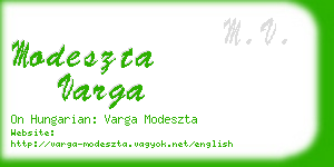 modeszta varga business card